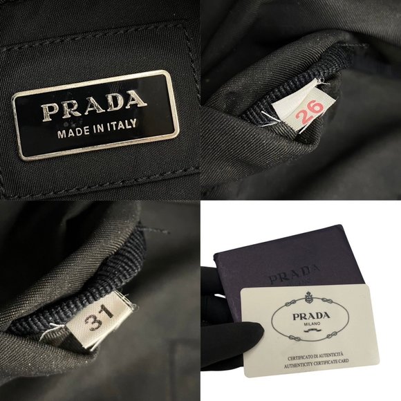 PRADA Triangle Logo Metal Fittings Nylon Body Bag Waist Shoulder Black 01014 - Picture 3 of 9